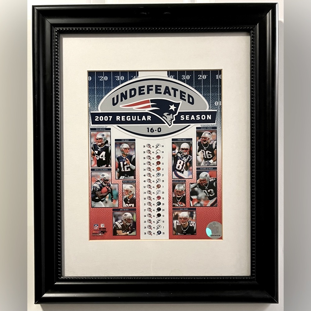 New England Patriots Undefeated 2007 Regular Season, 16-0, Picture Frame